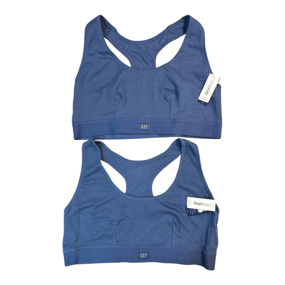 GAP Other - Lot of 2 - GAP BODY Cotton Rib Racerback Bralette Blue Size Medium